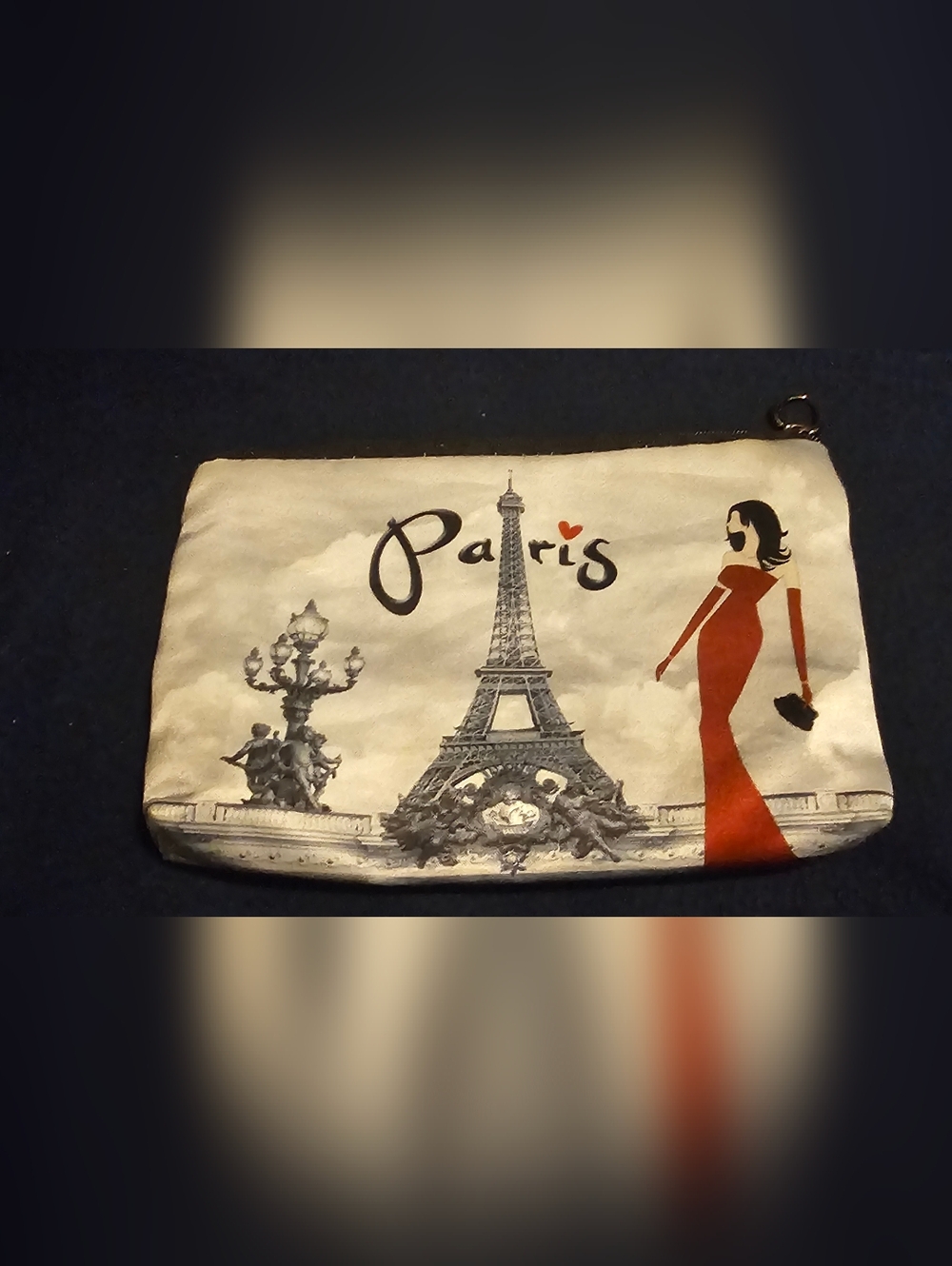 Paris Eiffel Tower Canvas Makeup Bag Parisian Cityscape Cosmetic Pouch